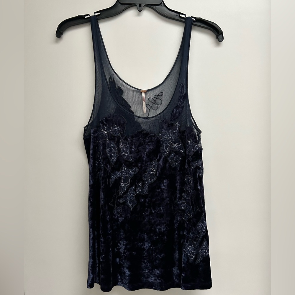 Free People Velvet & Sheer Top - Picture 2 of 7
